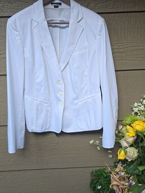 Strenesse White stretch Blazer US 10 New with  Tags Cottpn blend